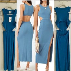 NWT Anthropologie LSpace L*space Charlie Open Back Blue Dress